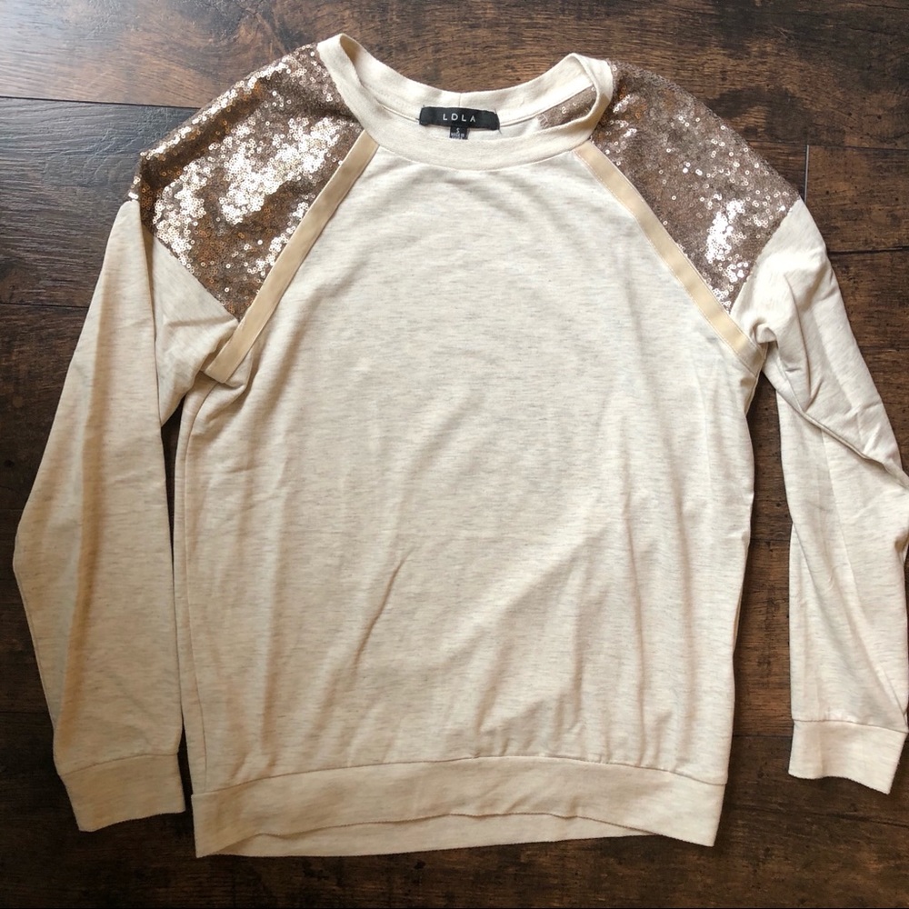 Sequin shoulder sweatshirt